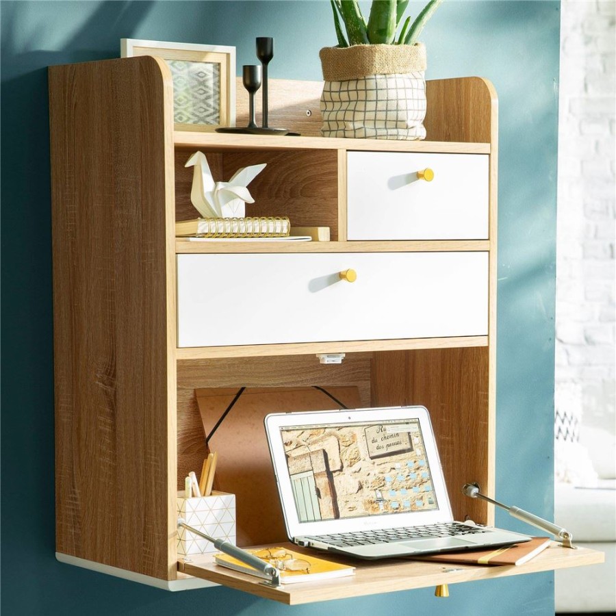 Becquet Bureau Mural Facon Secretaire | Meuble, Etagere