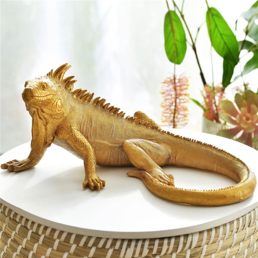 Becquet Statuette Iguane Dore | Statuette, Figurine