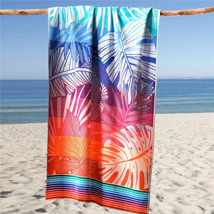 Becquet Drap De Plage Feuillage Exotique - 370 G/M | Serviette De Plage, Fouta