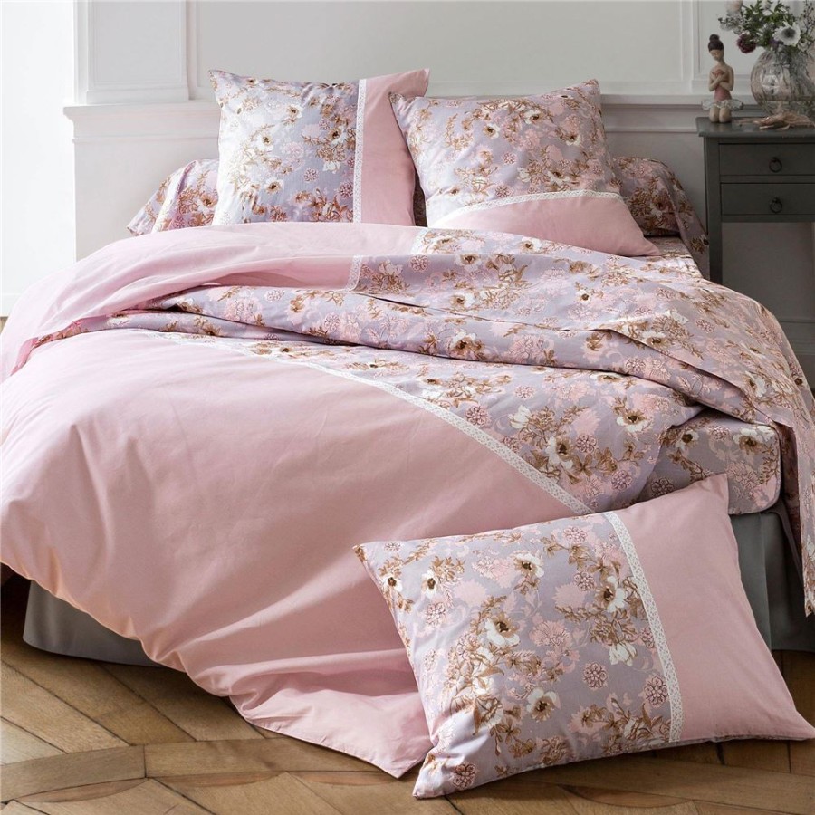 Becquet Linge De Lit Fleuri Et Effet Dentelle - Becquet Creation | Linge De Lit Fantaisie, Linge De Lit Brode