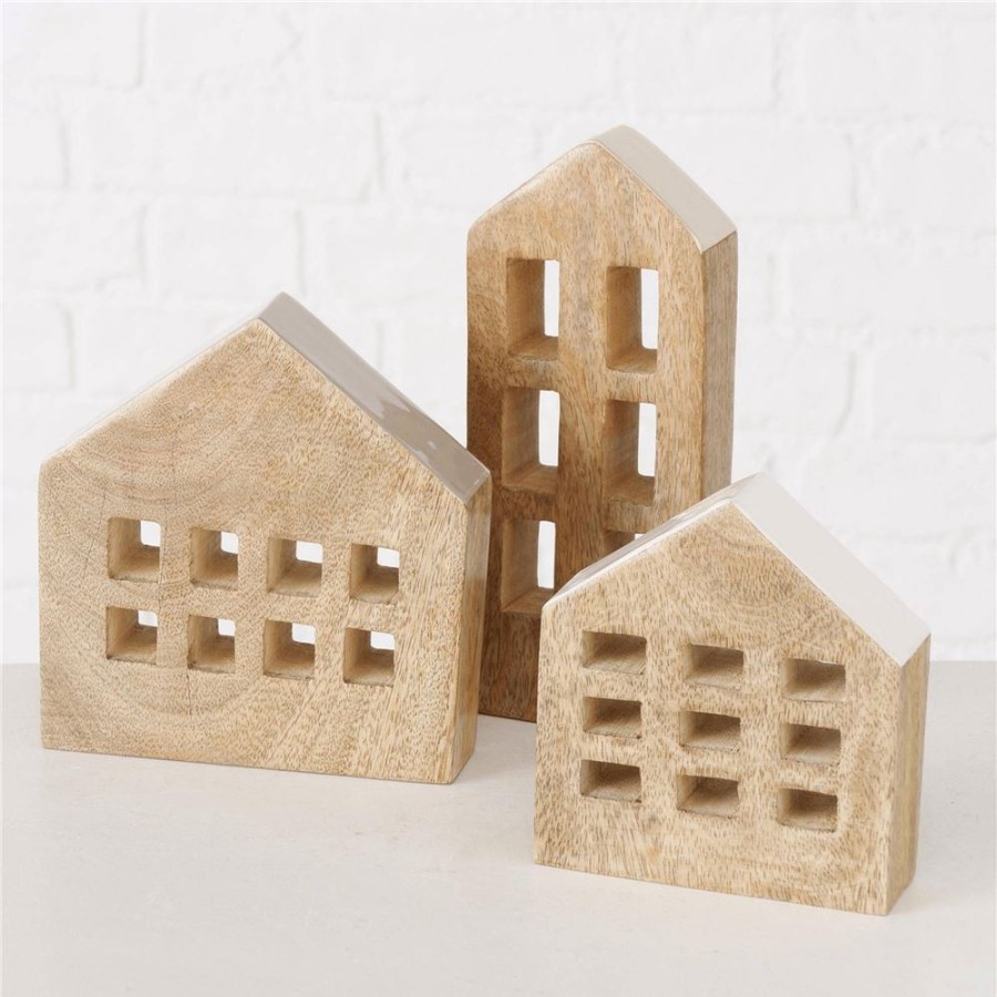 Becquet Decorations Maisons En Bois - Set De 3 | Objet De Decoration