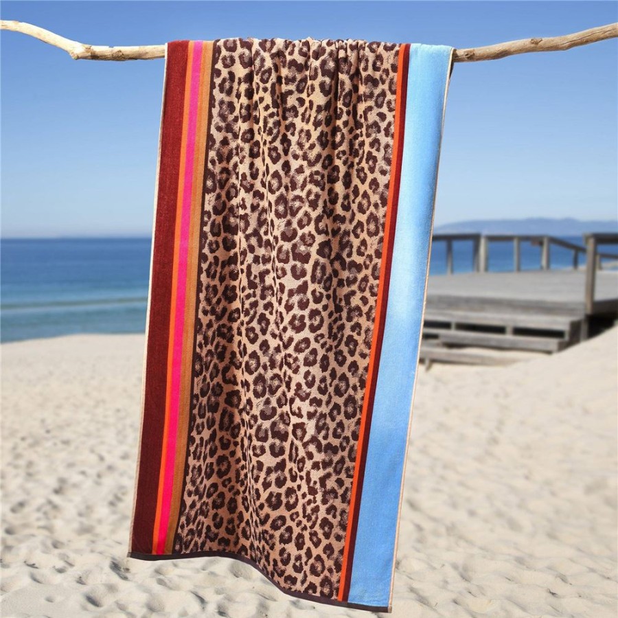 Becquet Drap De Plage Motif Leopard - 370 G/M - Becquet Creation | Serviette De Plage, Fouta