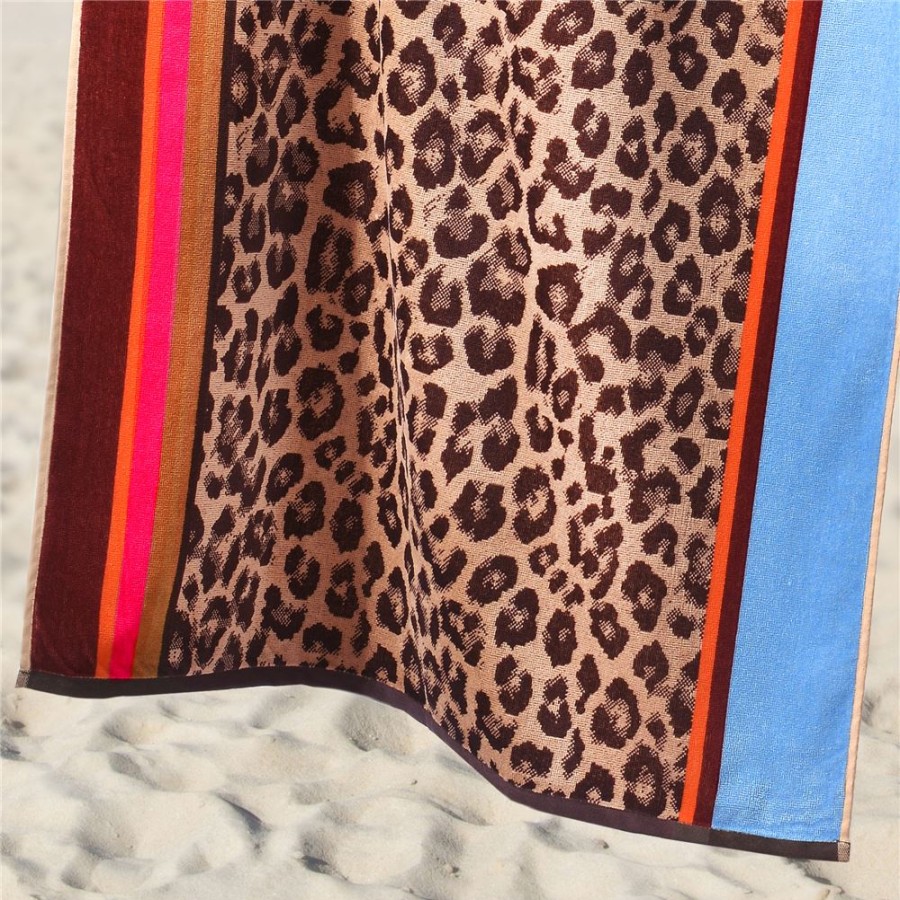 Becquet Drap De Plage Motif Leopard - 370 G/M - Becquet Creation | Serviette De Plage, Fouta