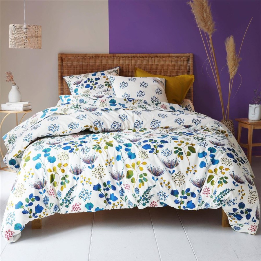 Becquet Linge De Lit Fleurs Bleues - Becquet Creation | Boutis, Jete De Lit, Couvre Lit