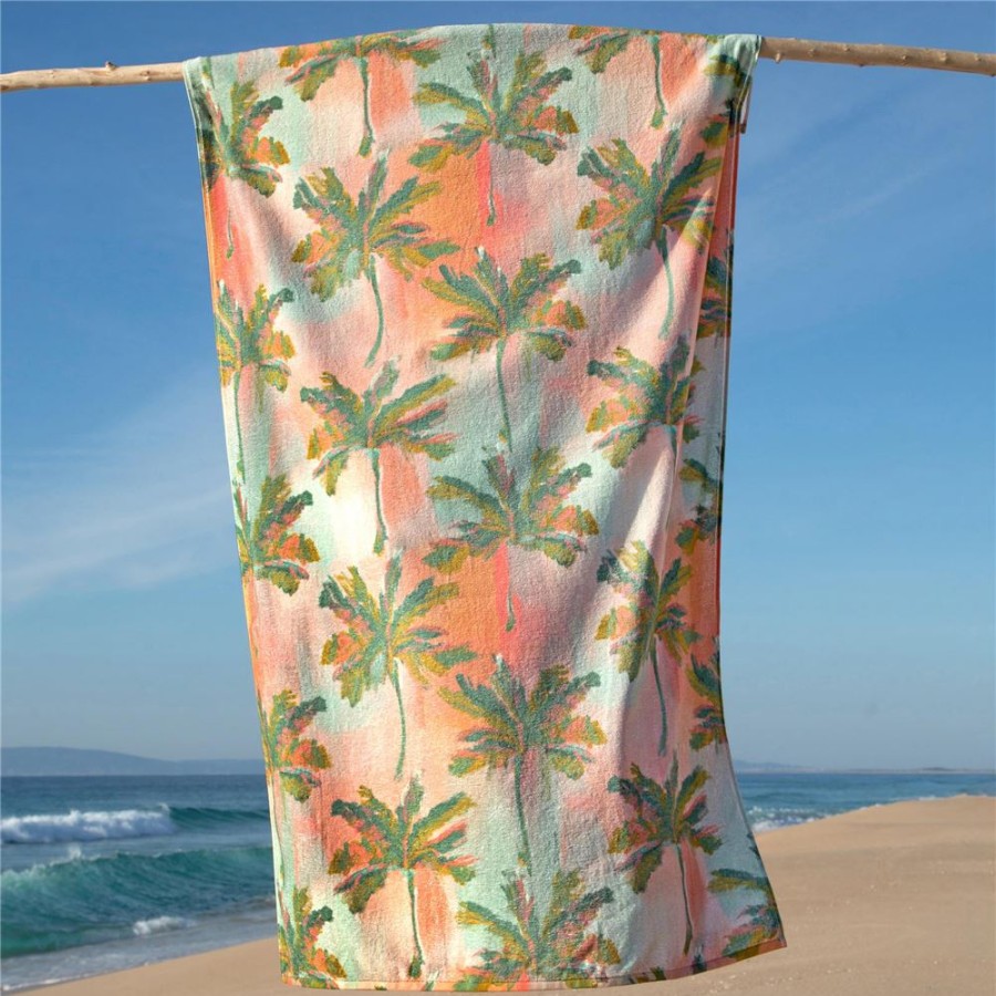 Becquet Drap De Plage Motif Palmiers - 400 G/M | Serviette De Plage, Fouta