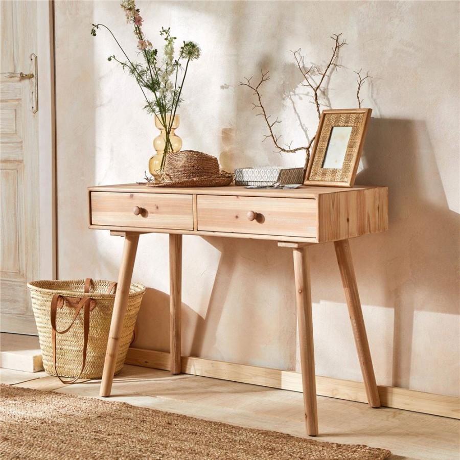 Becquet Console Bois 2 Tiroirs | Meuble, Etagere