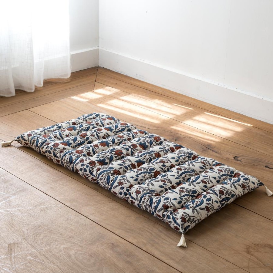 Becquet Futon Motif Fleuri | Pouf, Matelas, Futon