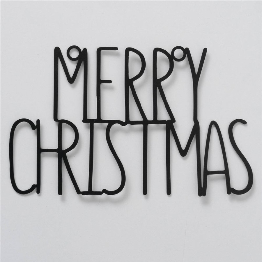 Becquet Panneau En Metal Merry Christmas | Decoration Murale