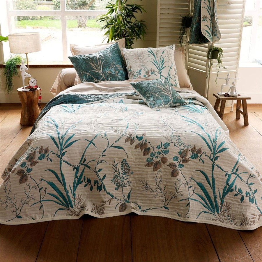 Becquet Jete De Lit Imprime Vegetal Tisse Jacquard | Plaid