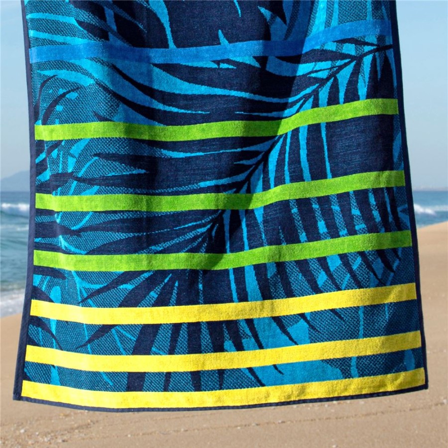 Becquet Drap De Plage En Velours - 370 G/M - Motif Feuilles Tropicales | Serviette De Plage, Fouta