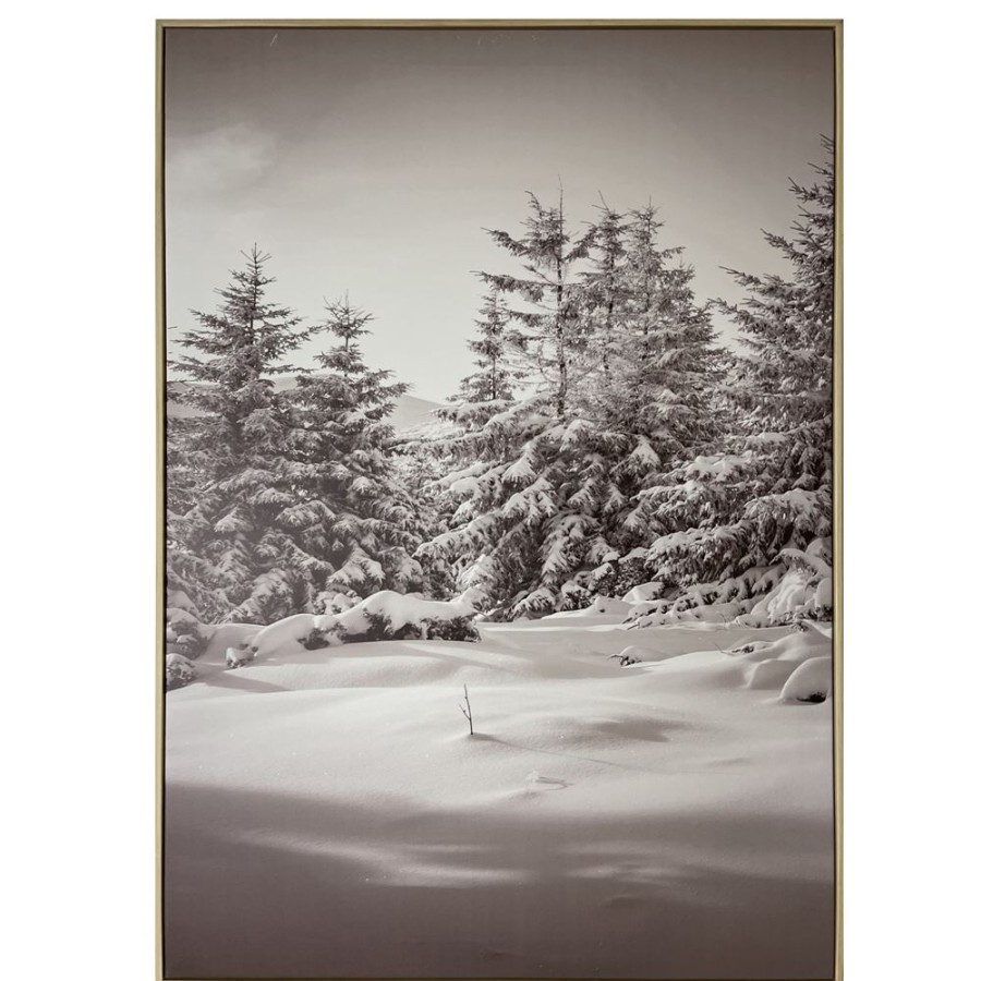 Becquet Tableau Triptyque Paysage Enneige. | Decoration Murale