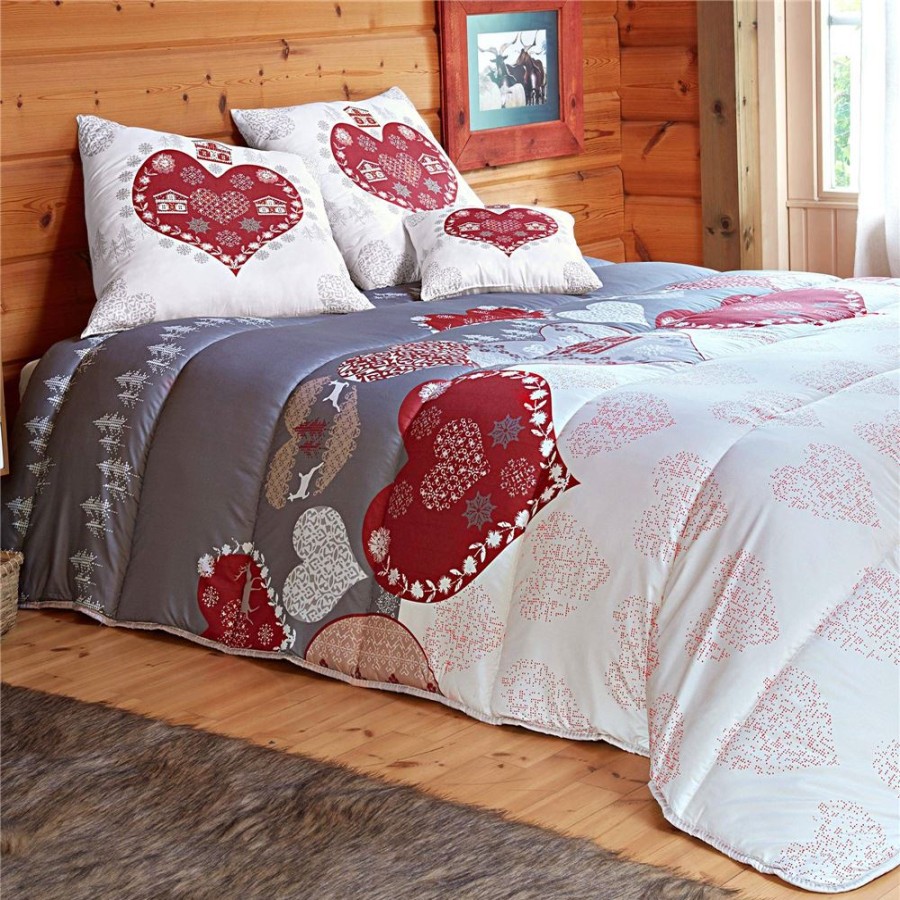 Becquet Couette Deco Double Face Motif Coeurs - Chaude - Becquet Creation. | Couette Coloree, Couette Imprimee