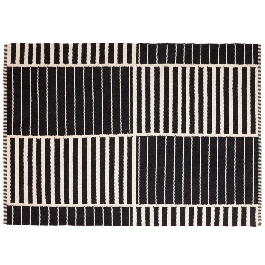 Becquet Tapis Rayures Noir Et Blanc | Tapis