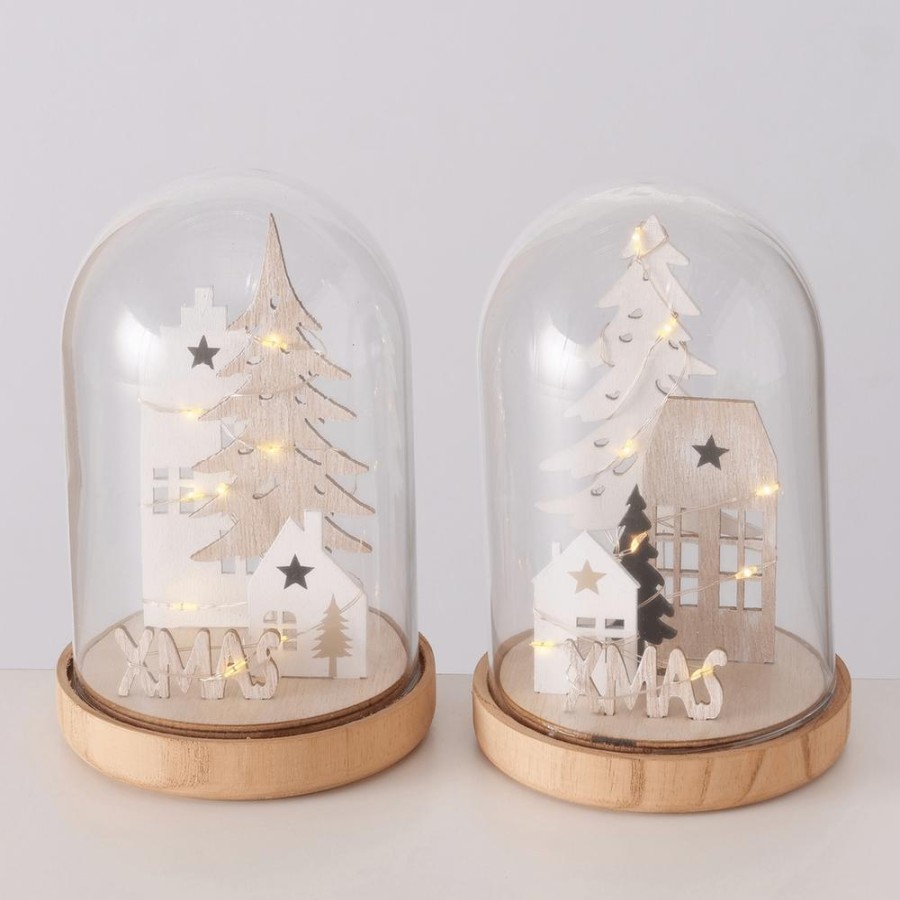 Becquet Cloche En Verre Avec Decor De Noel | Luminaire