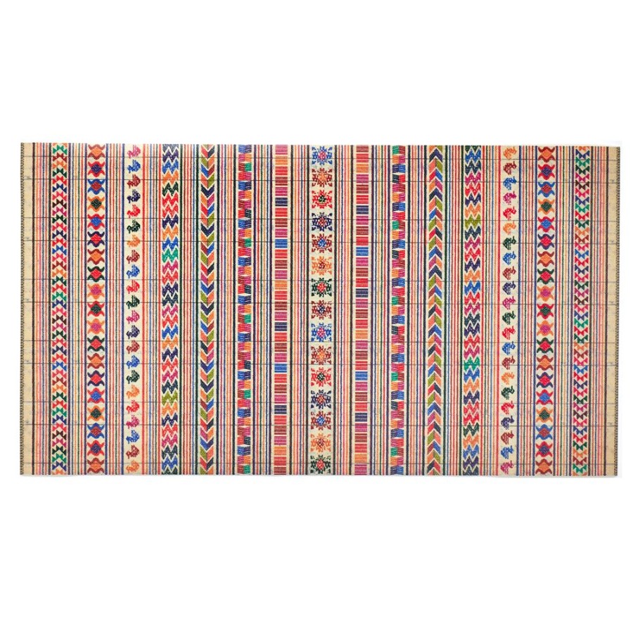 Becquet Tapis Vinyle Motif Tissage Amerique Du Sud | Tapis D'Entree, Tapis De Cuisine