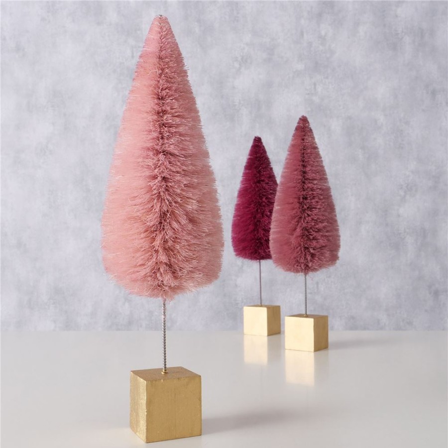 Becquet Petit Sapin Rose Lot De 3 | Objet De Decoration