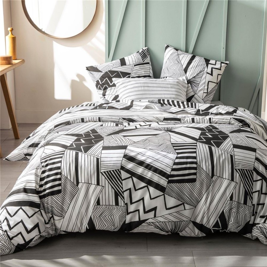 Becquet Linge De Lit Motifs Geometriques Asymetriques - Becquet Creation | Linge De Lit Ado, Housse De Couette