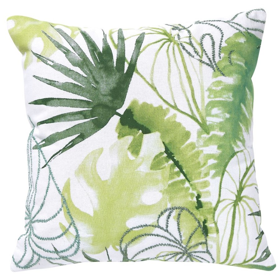 Becquet Coussin Broderies Et Imprime Tropical | Coussin, Housse De Coussin