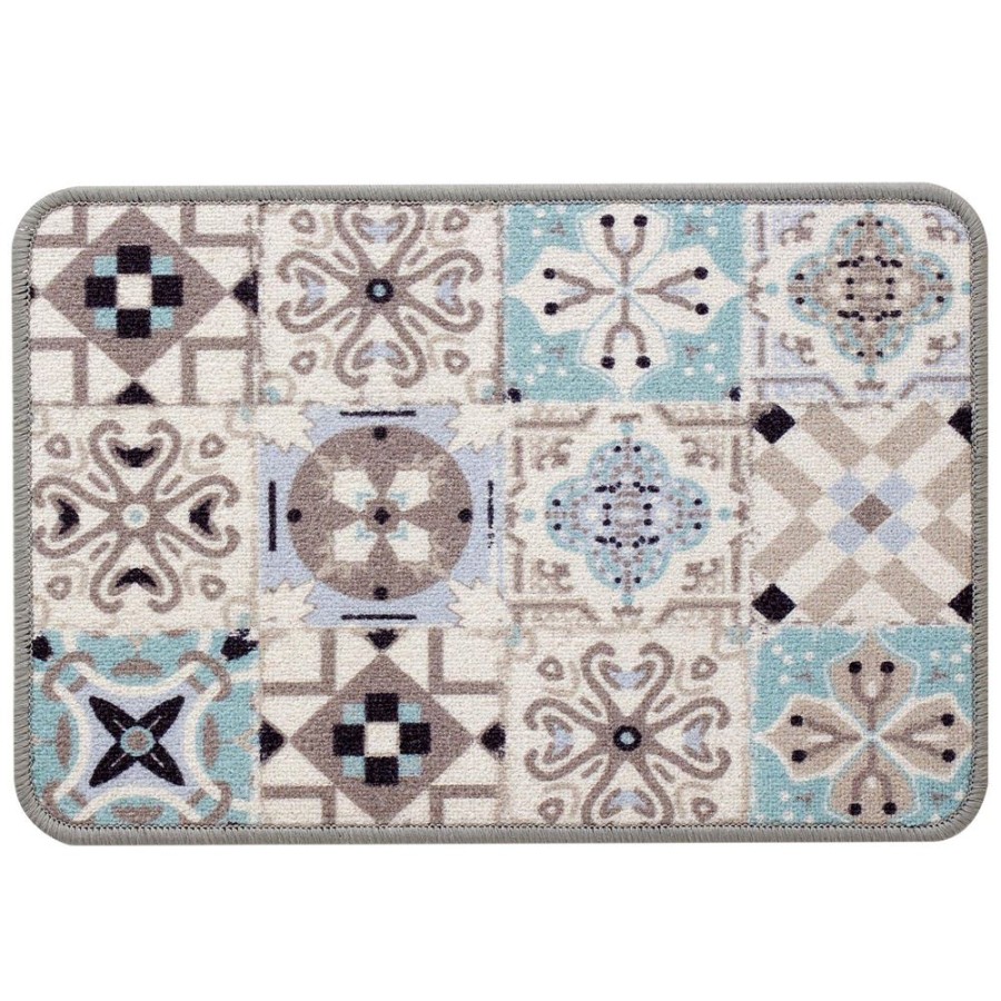 Becquet Tapis De Cuisine Motif Carreaux De Ciment | Tapis D'Entree, Tapis De Cuisine