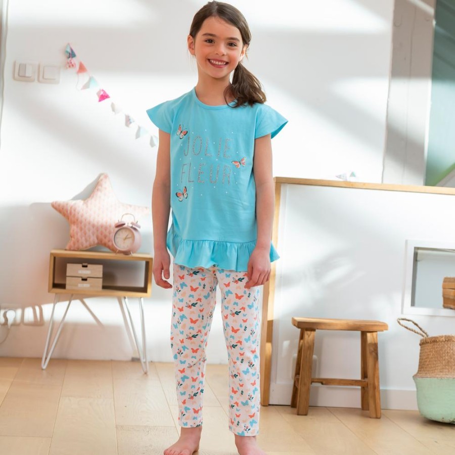 Becquet Pyjama Enfant "Jolie Fleur" Et Motif Papillons - Mon P'Tit Dodo® | Univers Des Filles