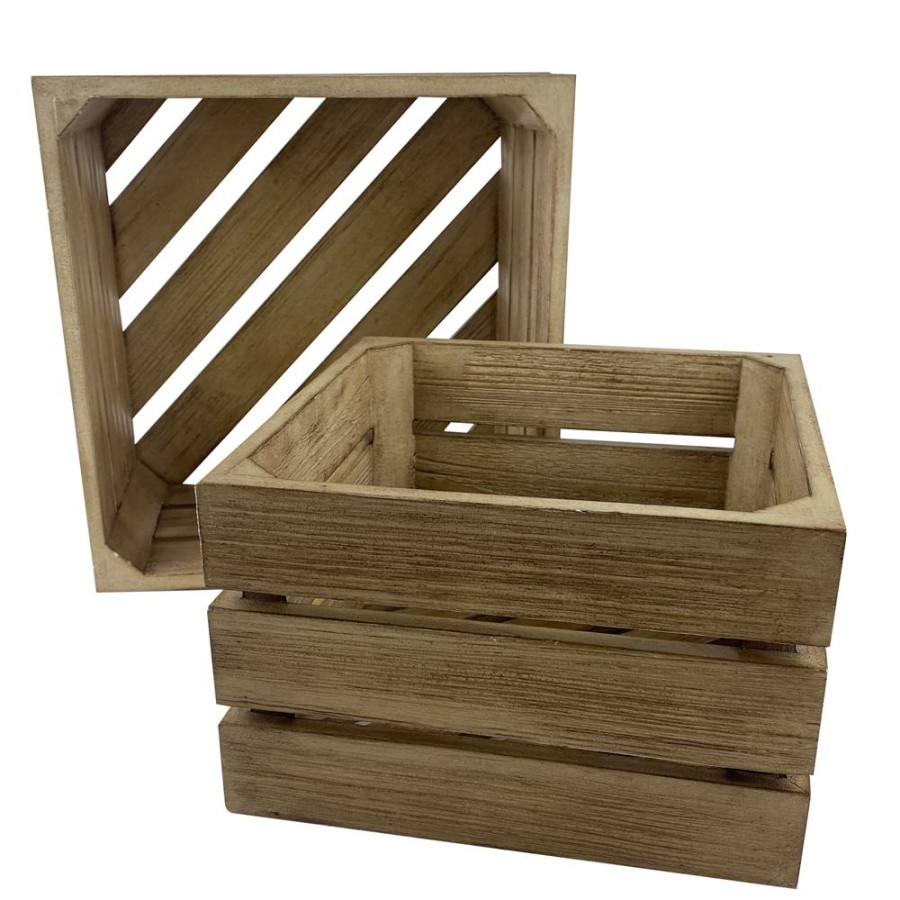 Becquet Set De 2 Caisses Deco Gigognes En Bois | Boite, Panier