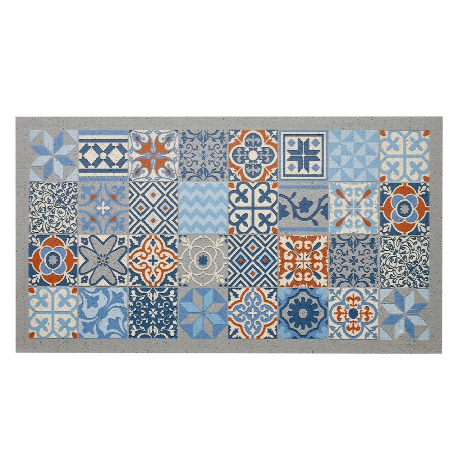 Becquet Tapis De Protection En Vinyle Motif Carreaux De Ciment | Tapis D'Entree, Tapis De Cuisine