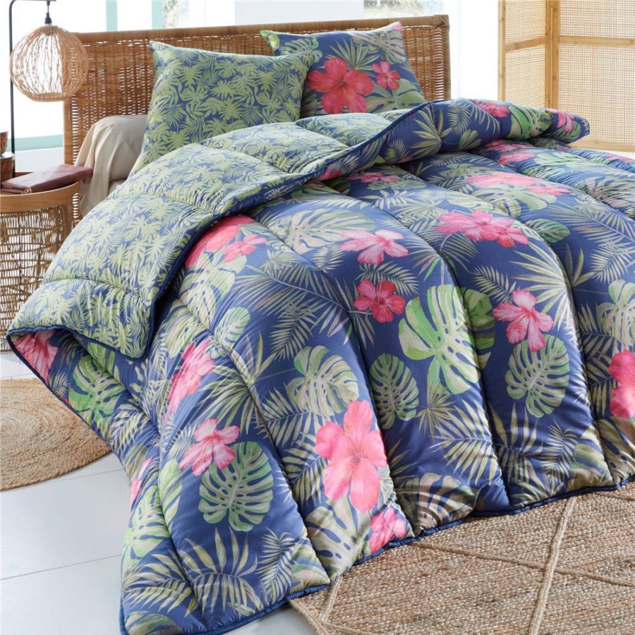 Becquet Couette Deco Double Face Motif Floral - Becquet Creation - Legere Ou Chaude | Couette Coloree, Couette Imprimee