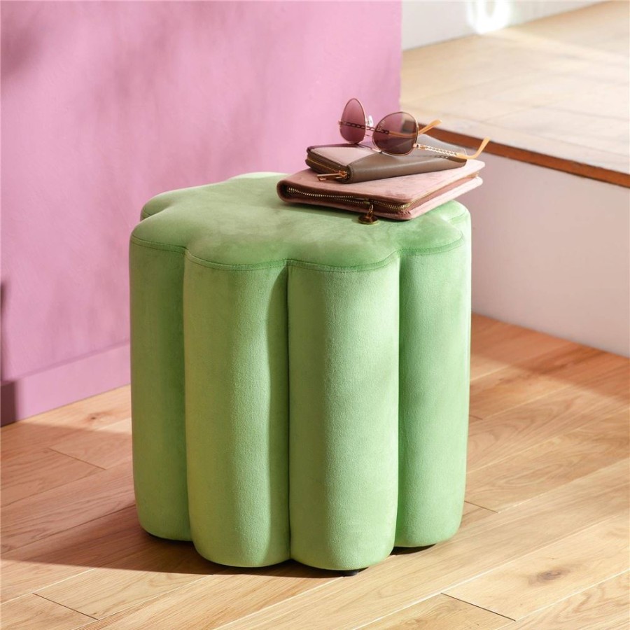 Becquet Pouf Velours Fleur | Tete De Lit, Paravent