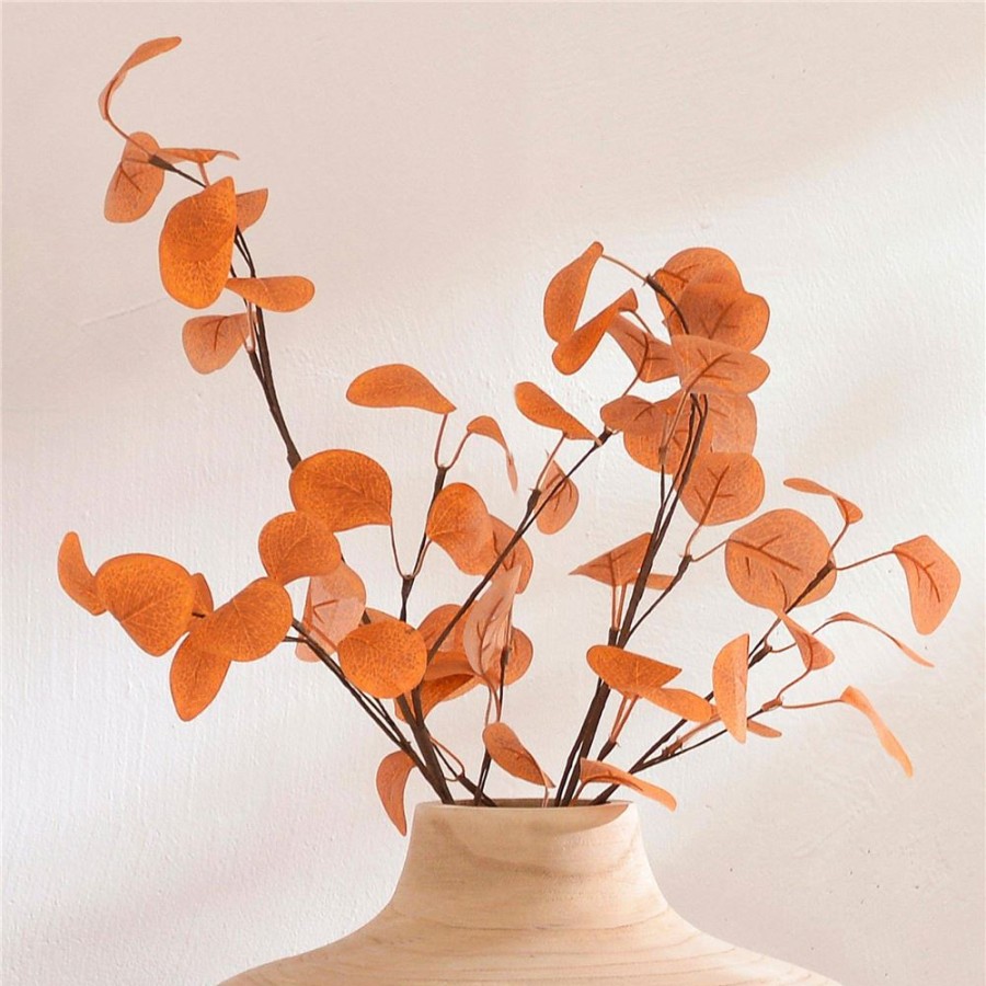 Becquet Branche D'Eucalyptus Orange Set De 2 Pieces | Objet De Decoration