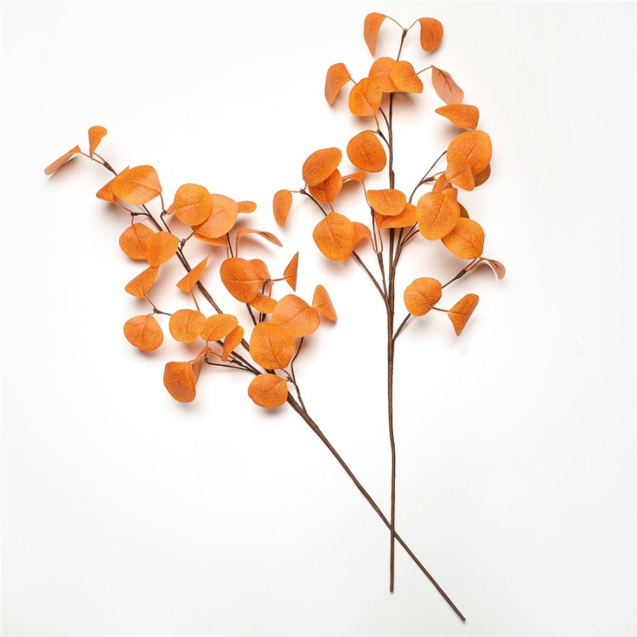 Becquet Branche D'Eucalyptus Orange Set De 2 Pieces | Objet De Decoration