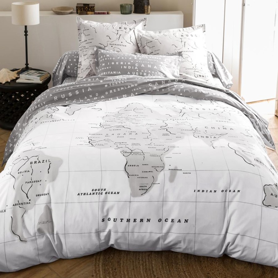 Becquet Linge De Lit Planisphere - Becquet Creation | Linge De Lit Ado, Housse De Couette