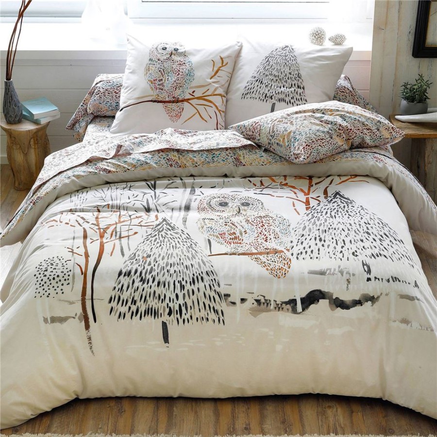 Becquet Linge De Lit Chouette Des Neiges - Becquet Creation | Housse De Couette