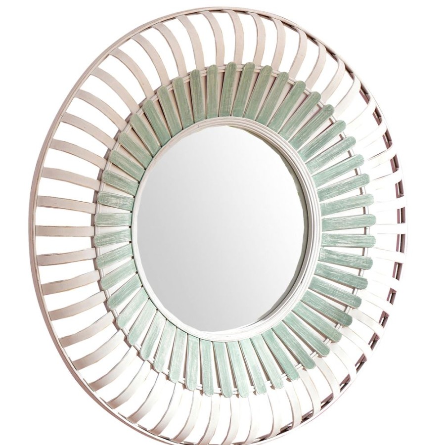 Becquet Grand Miroir Rond En Bambou | Decoration Murale