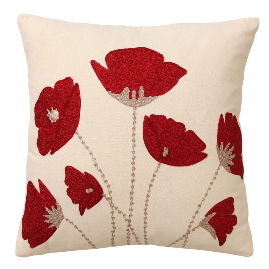 Becquet Coussin Brode Coquelicots | Coussin, Housse De Coussin