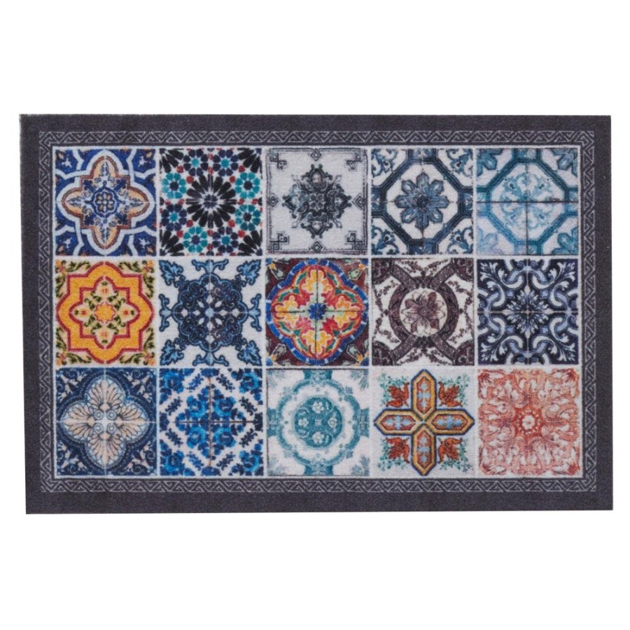 Becquet Tapis De Cuisine Motif Carreaux De Ciment | Tapis D'Entree, Tapis De Cuisine