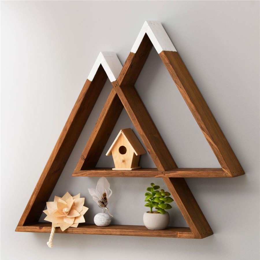 Becquet Double Etagere Triangulaire En Pin | Rangement, Gain De Place