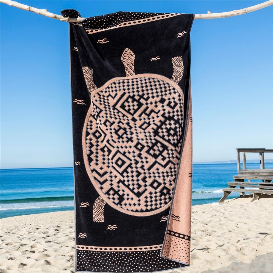 Becquet Maxi Drap De Plage Tortue Maori - 400 G/M2 | Serviette De Plage, Fouta