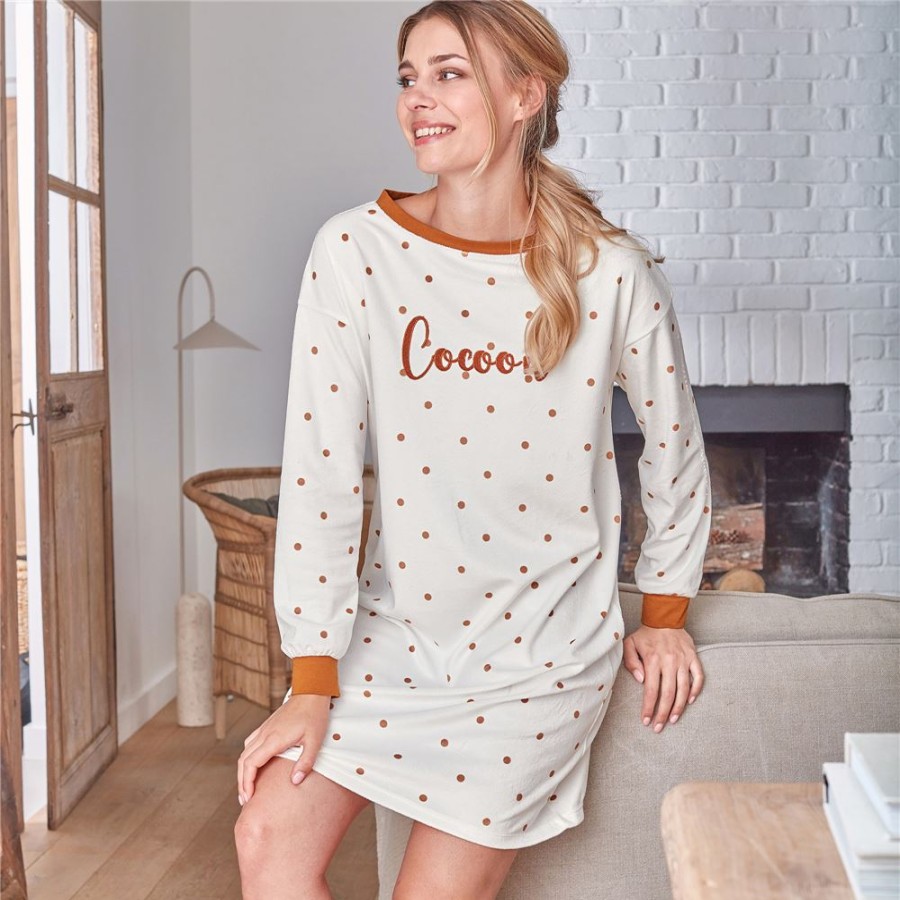 Becquet Chemise De Nuit Velours A Pois - Becquet Creation | Pyjama Femme