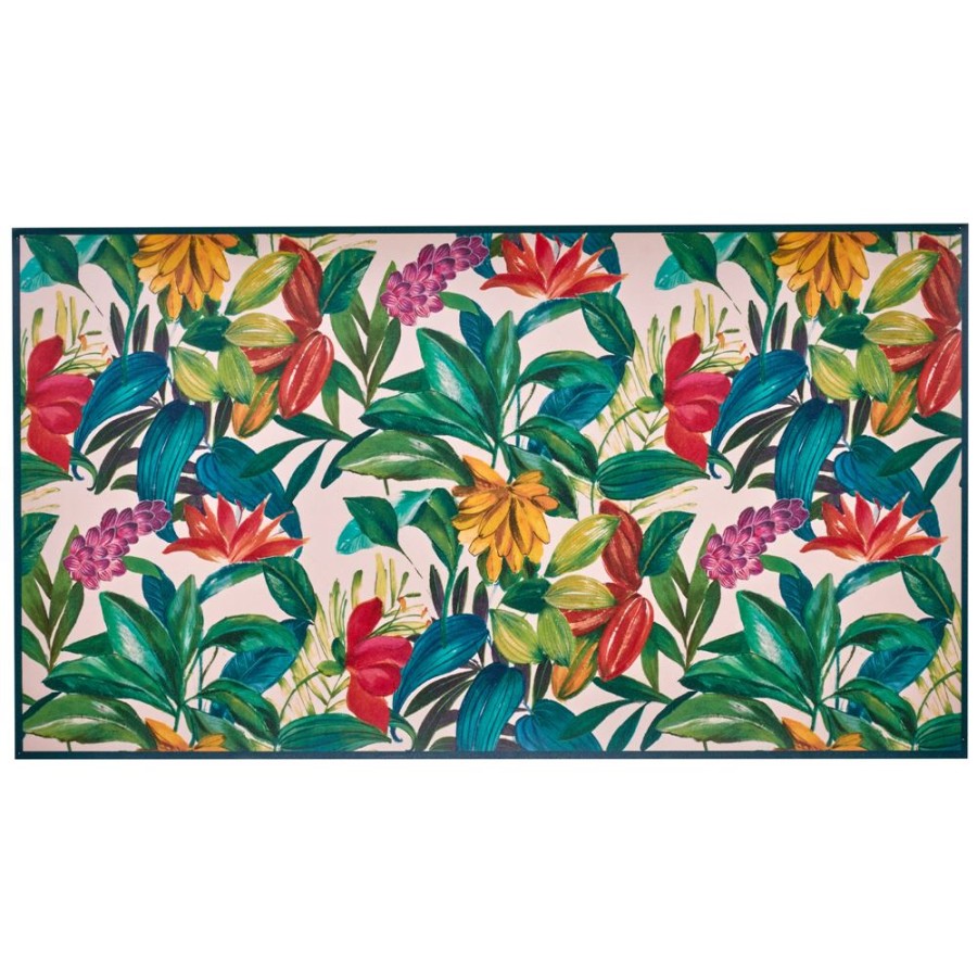 Becquet Tapis Vinyle Fleurs Multicolores - Becquet Creation | Tapis D'Entree, Tapis De Cuisine