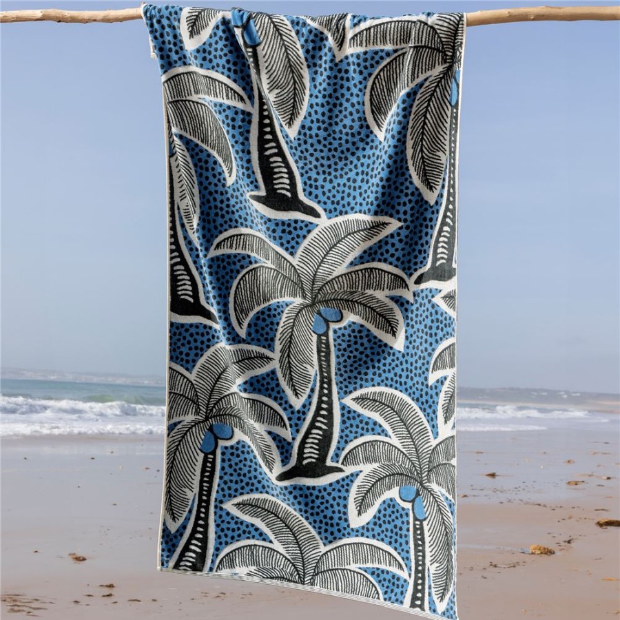 Becquet Drap De Plage Jacquard Motifs Palmiers - 380 G/M - Becquet Creation | Serviette De Bain Fantaisie