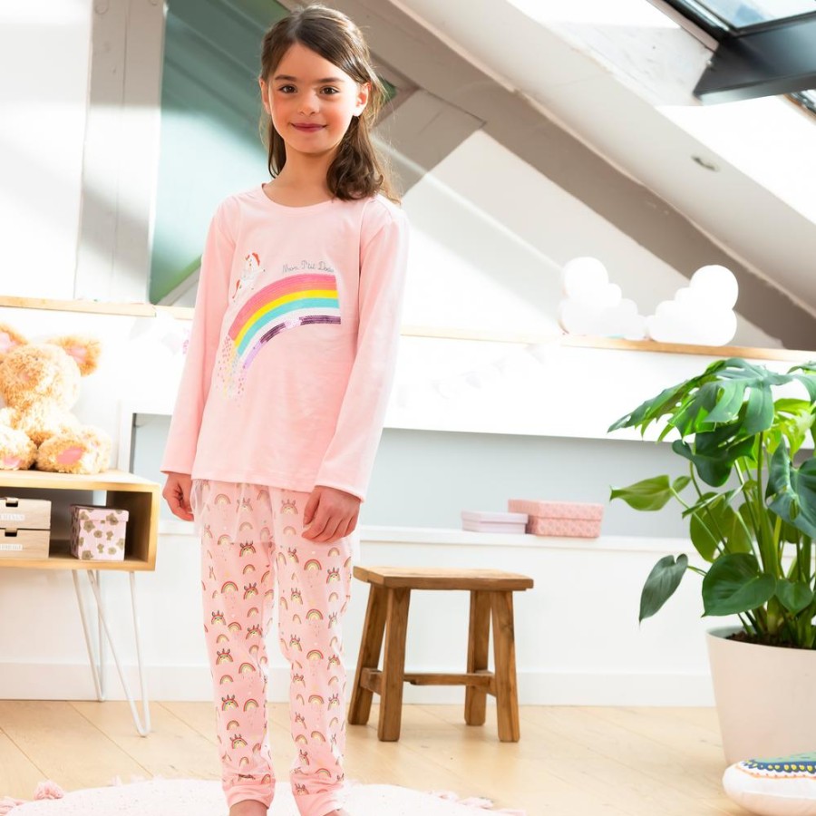 Becquet Pyjama Enfant Motif Arc En Ciel Et Licorne - Mon P'Tit Dodo® | Univers Des Tout-Petits