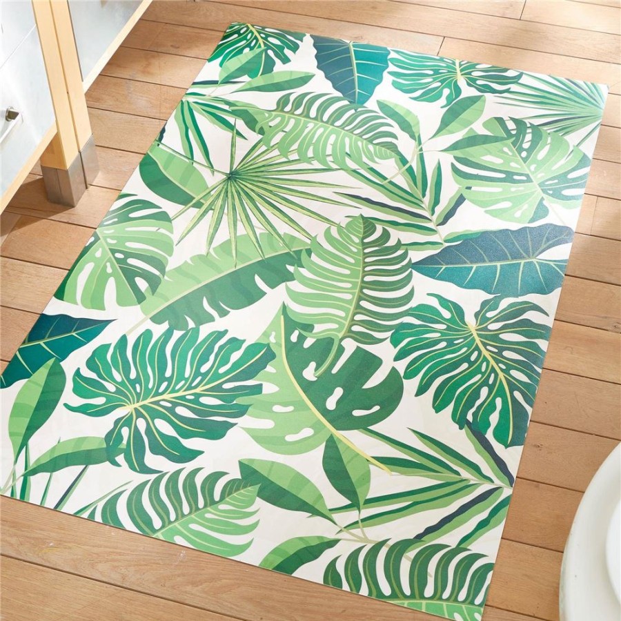 Becquet Tapis Vinyle Decor Vegetal | Tapis D'Entree, Tapis De Cuisine