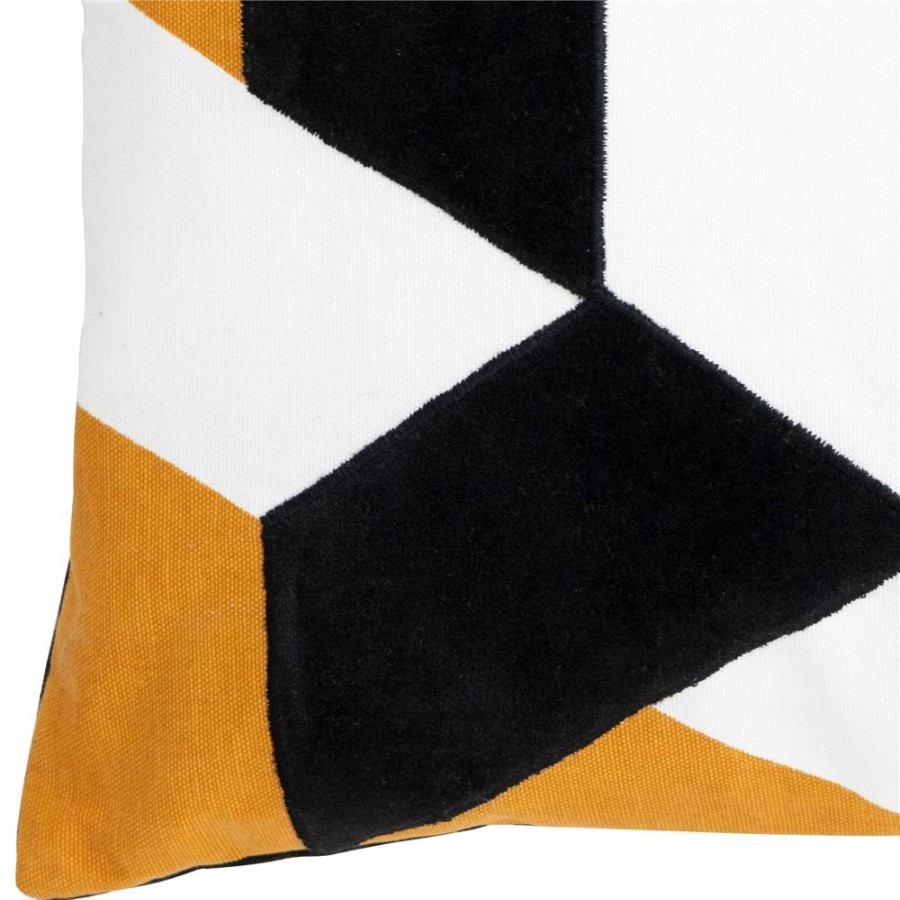 Becquet Coussin Graphique En Toile Et Velours | Coussin, Housse De Coussin