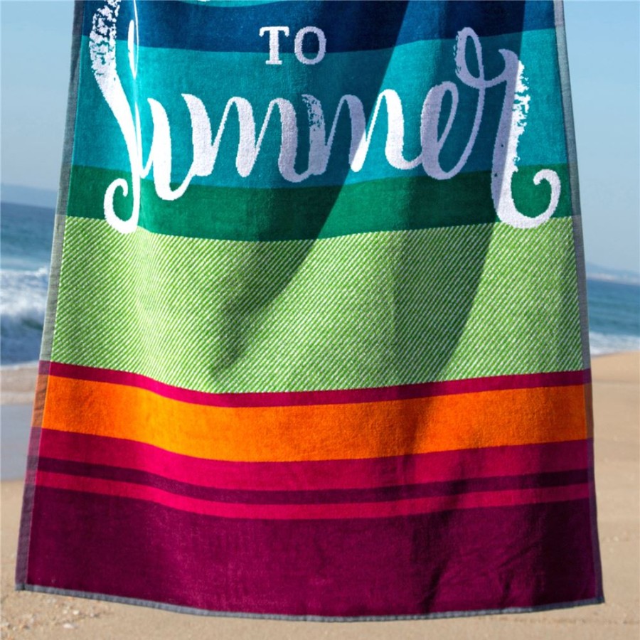 Becquet Drap De Plage "Hello Summer" - 370 G/M | Serviette De Plage, Fouta