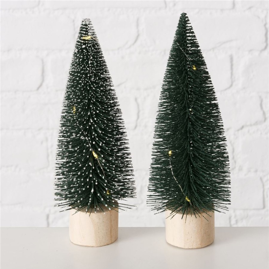 Becquet Sapin Vert Led Lot De 2 | Objet De Decoration