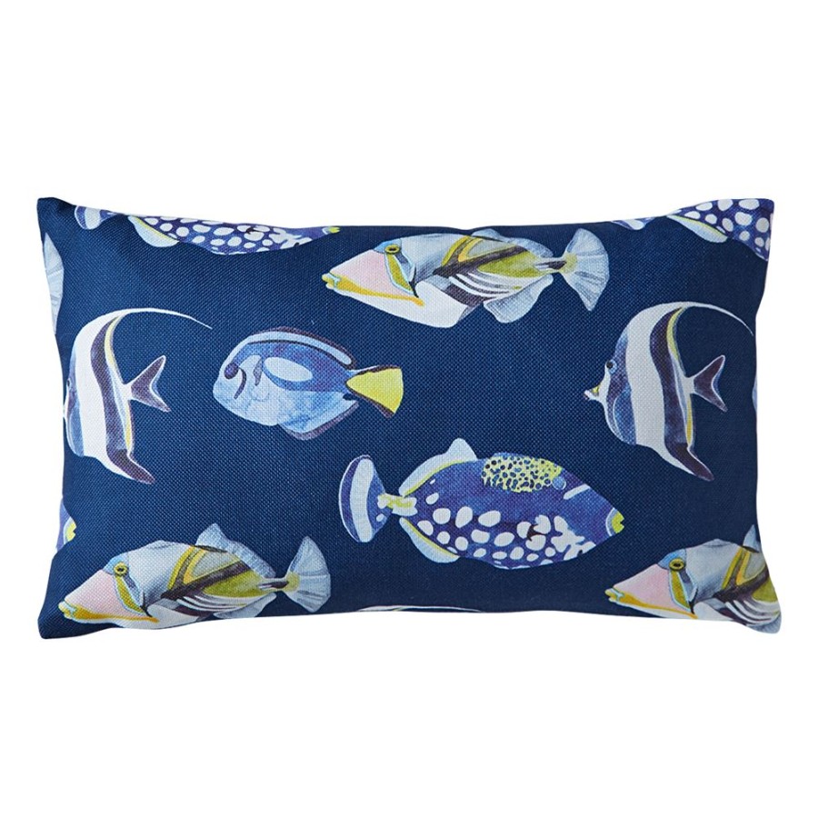 Becquet Coussin Motif Poissons - Becquet Creation | Coussin, Housse De Coussin