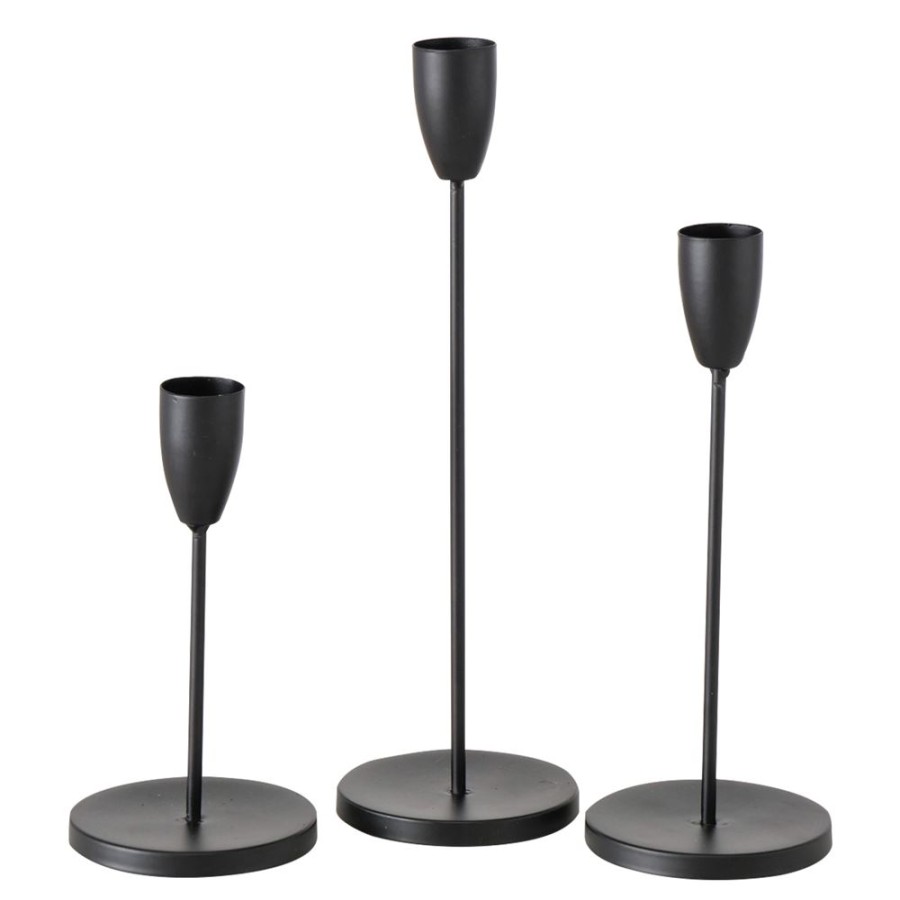 Becquet Bougeoirs En Metal Noir - Set De 3 | Luminaire