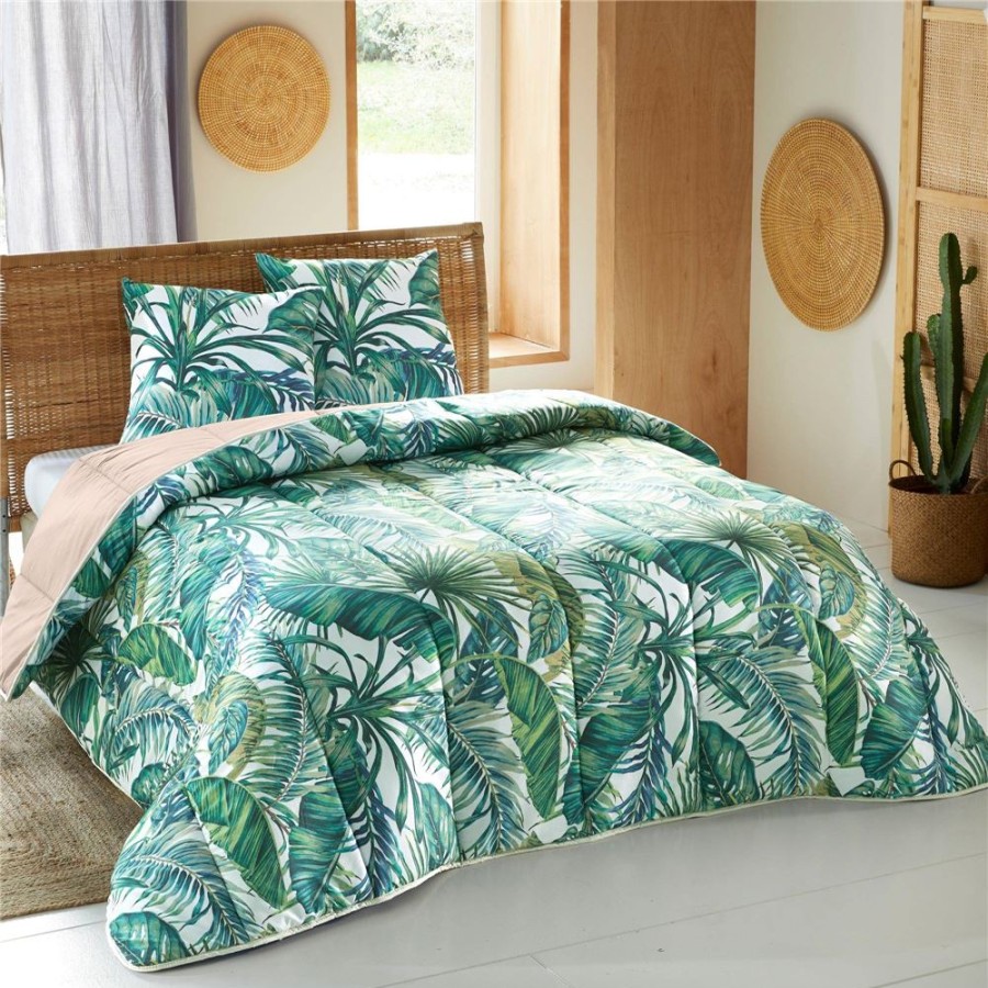 Becquet Couette Microfibre Motif Vegetal Becquet Creation - Legere - Temperee | Couette Coloree, Couette Imprimee