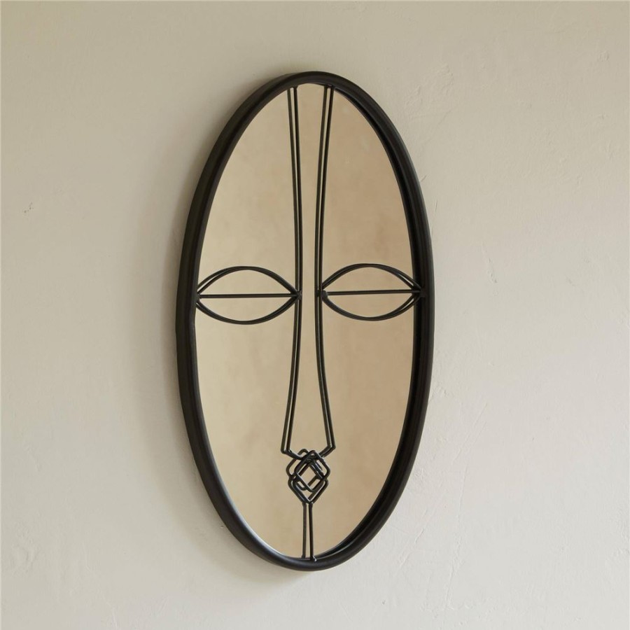 Becquet Miroir Ovale Decor Ethnique | Decoration Murale