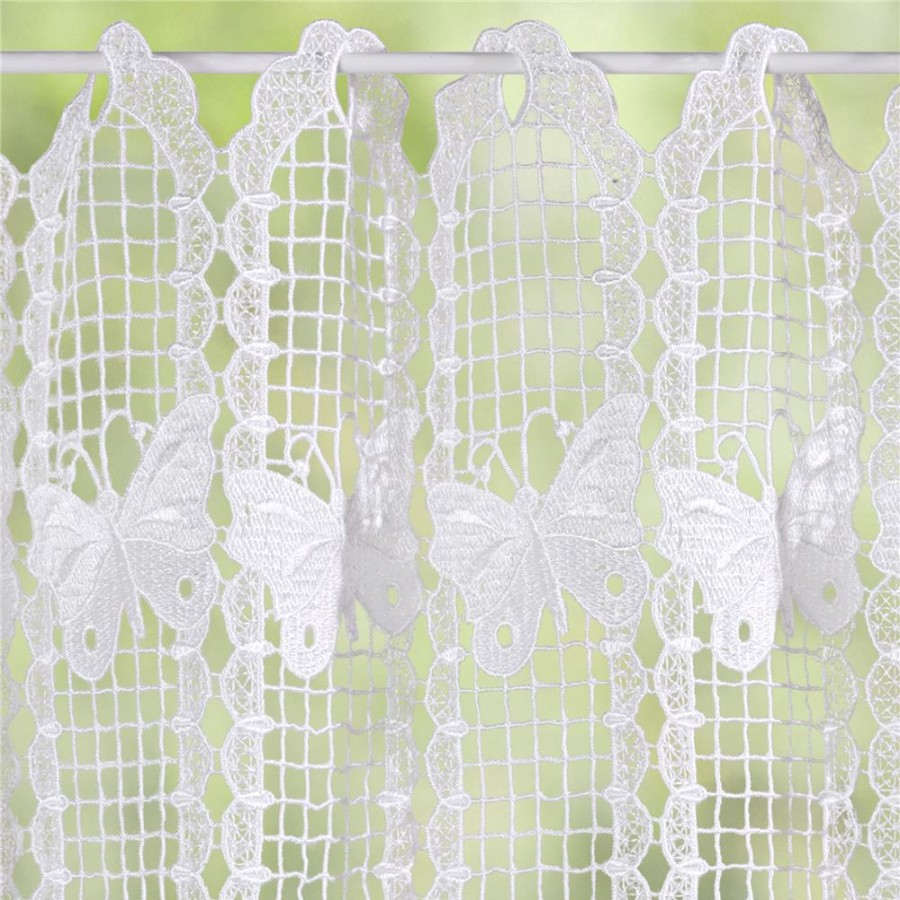 Becquet Brise-Bise Macrame Papillons | Voilage En Pointe, Voilage Droit, Brise-Bise, Store